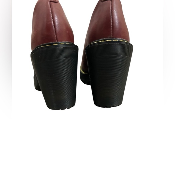 Dr Martens Burgundy Leather Cordelia slip-on-lug Sole heeled ankle Boot size 6 - Picture 4 of 9